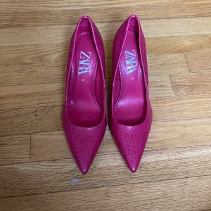 Pink Zara heels size 39 sz 8